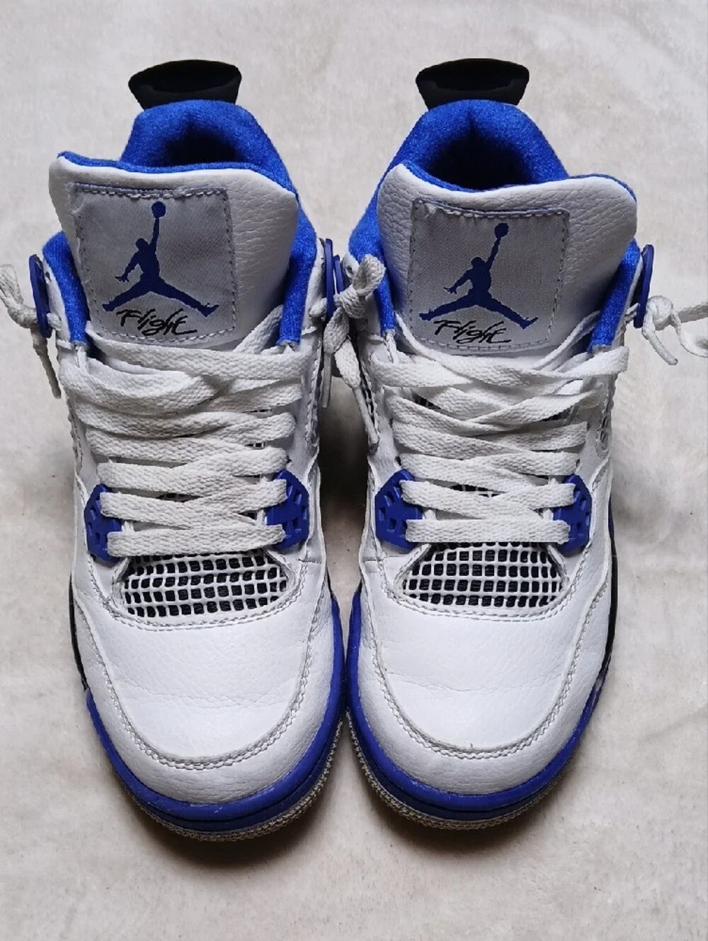 Nike Air Jordan 4 Retro 'Motorsports' White and Blue Women's  Sneakers Size 7
